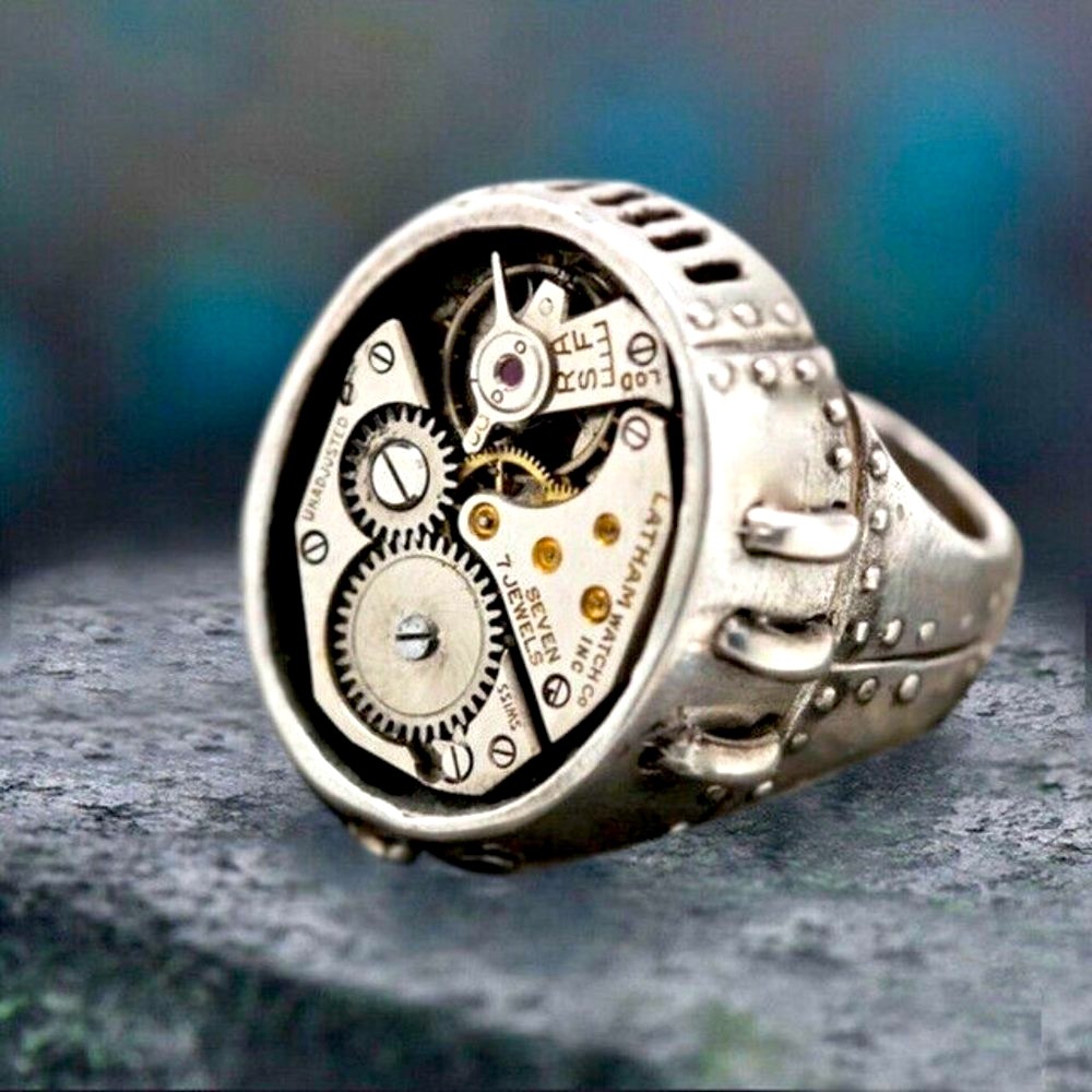 New Men's Rugged Mechanical Ring - Picture 1 of 4